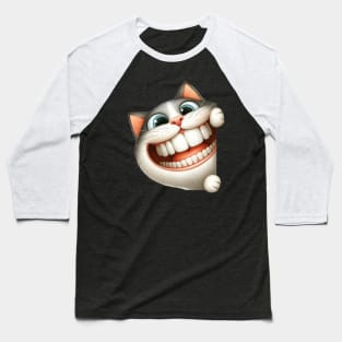 Cute Cat Playing Peek a Boo Baseball T-Shirt